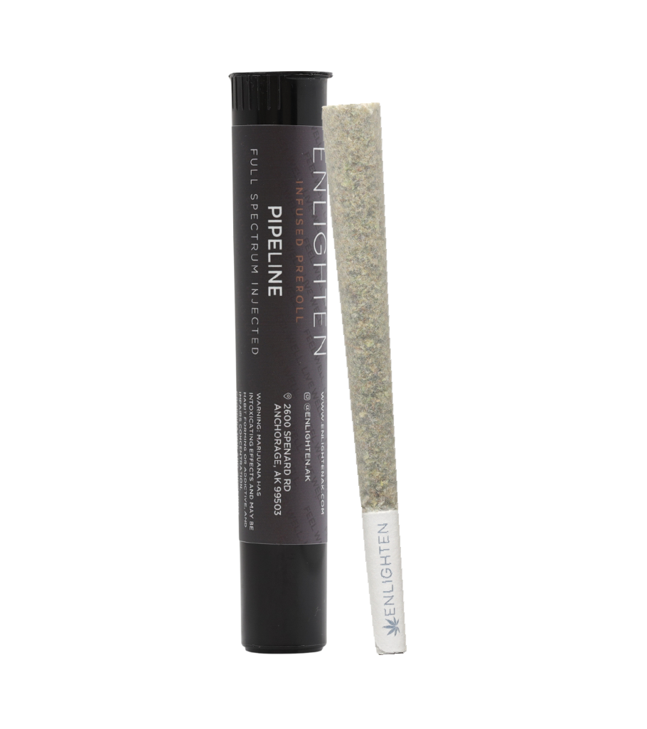 Enlighten Alaska Pipeline CO2 full spectrum infused pre-roll 0.75 gram – cannabis infused preroll Anchorage Alaska