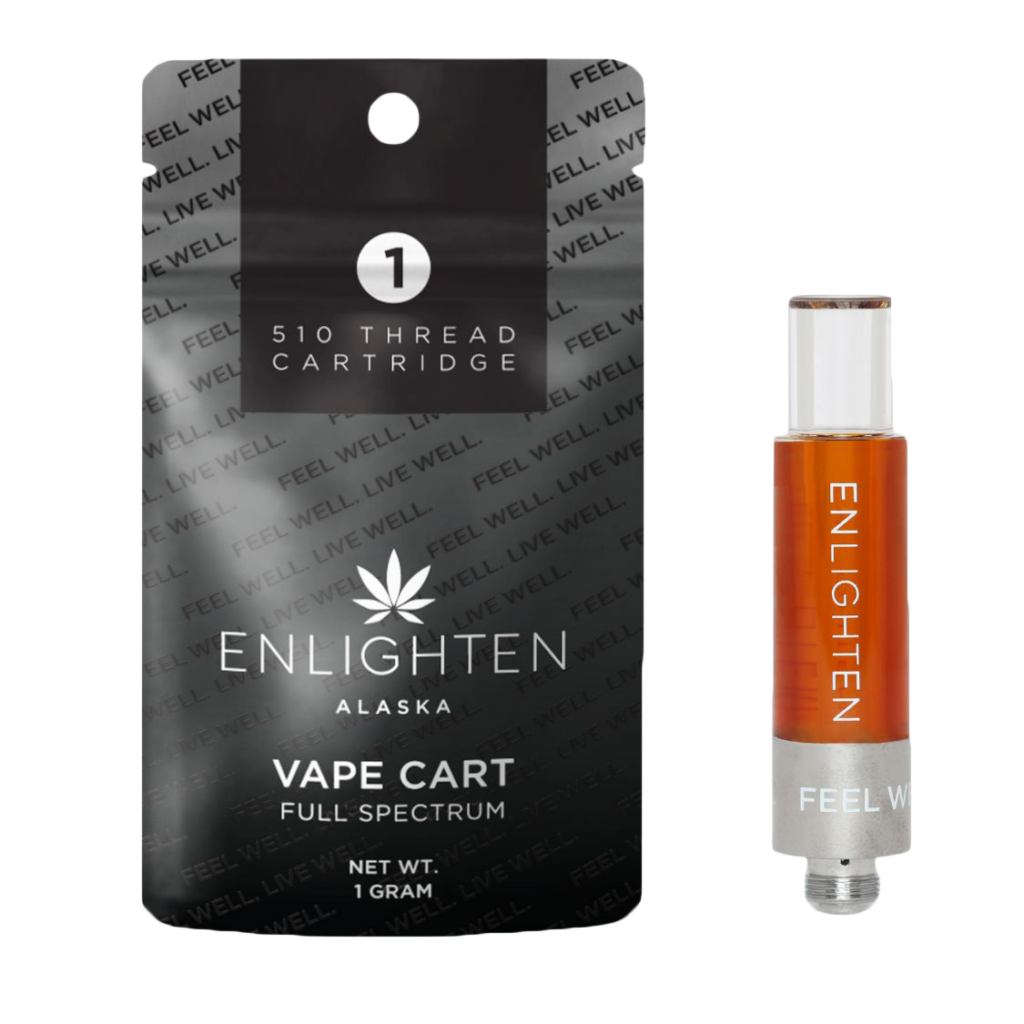 Enlighten Alaska 1g CO2 full spectrum vape cartridge preserving natural cannabis terpenes and cannabinoids
